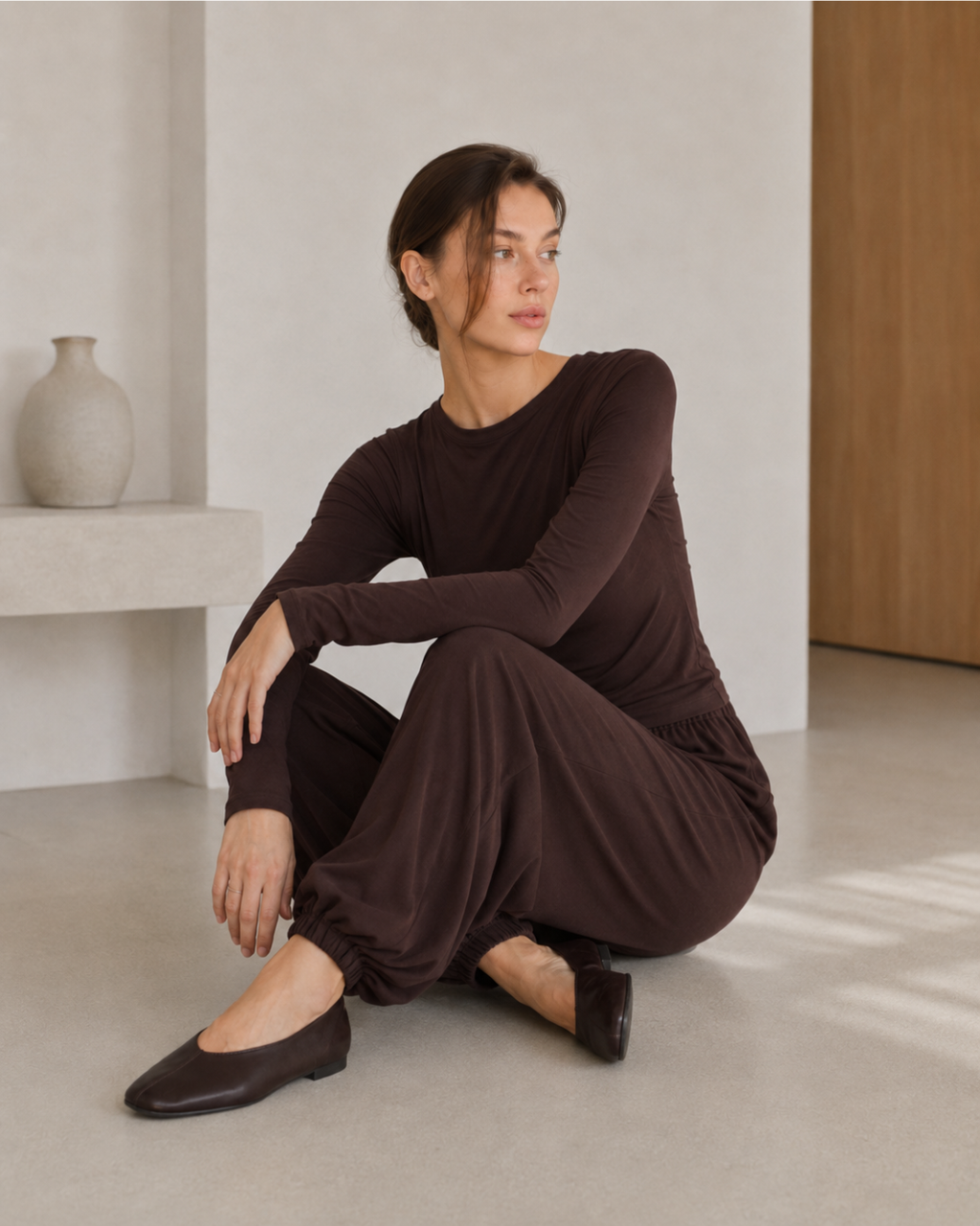 Soft Modal Lounge Set Chokladbrun